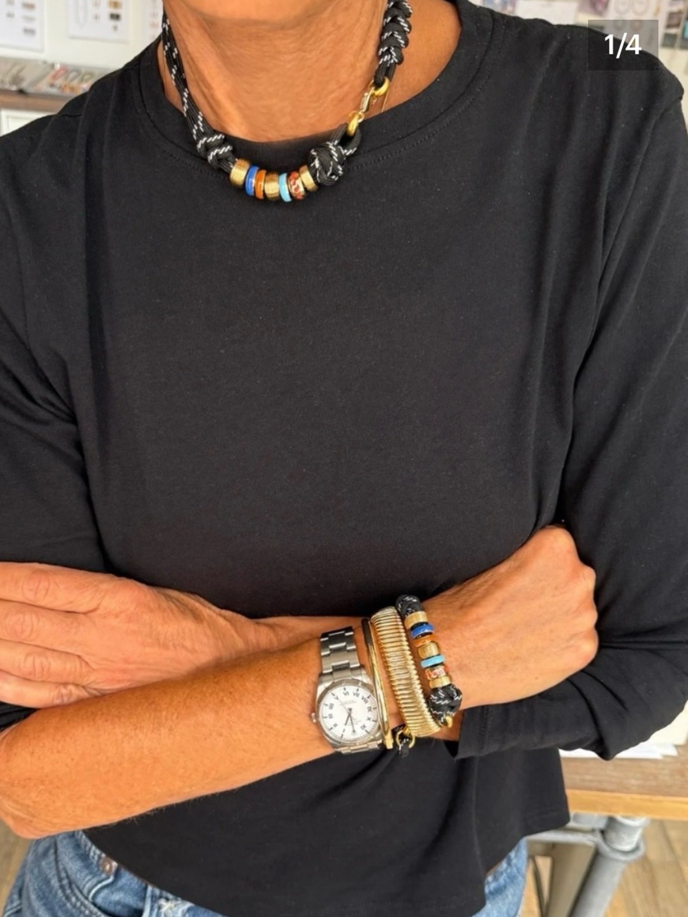 NWOT Roxanne Assoulin The Super Size Happy Cord necklace and bracelet